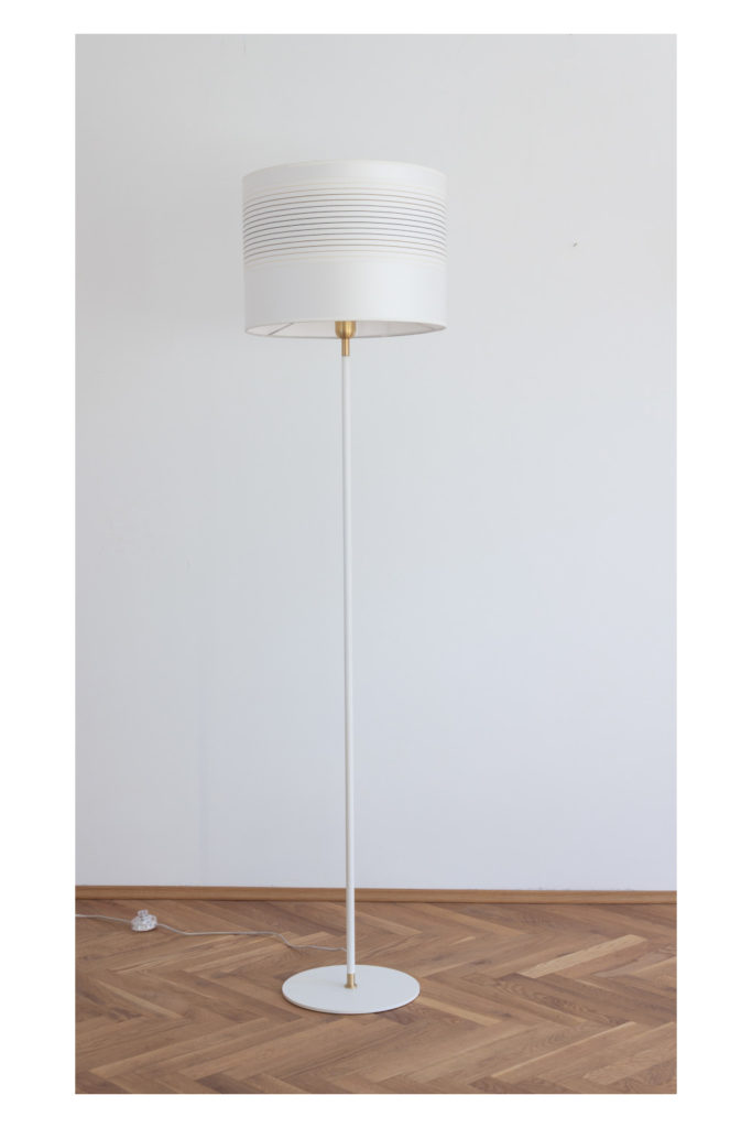 LAMPA PODŁOGOWA BIAŁO- ZŁOTA